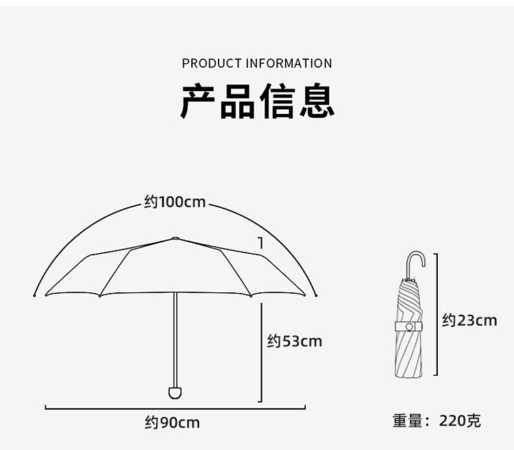 迷你伞尺寸图