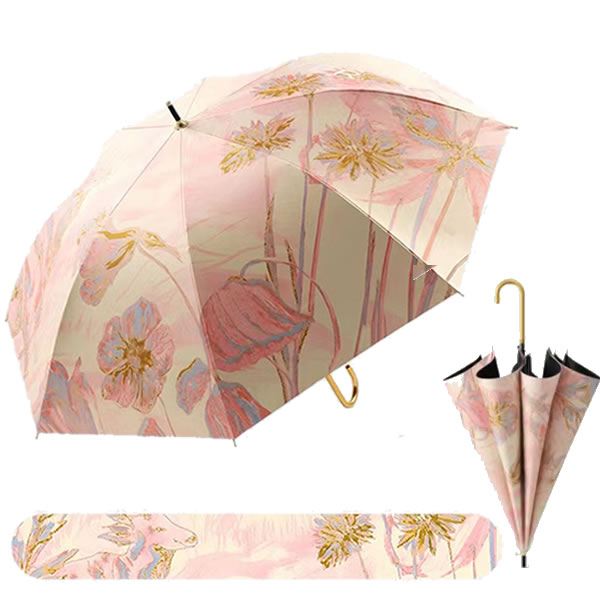日系小清直柄伞复古女雨伞